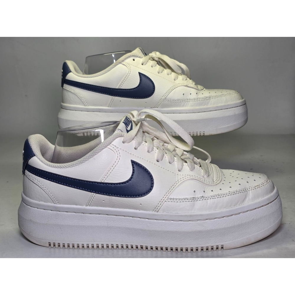 Nike Court Vision Alta Women's Sneakers Size 11‎ White Leather Low Top Shoes